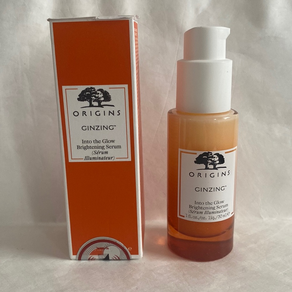 ORIGINS GinZing Into the Glow Brightening Serum 1oz $44 CLEAN BEAUTY NIB